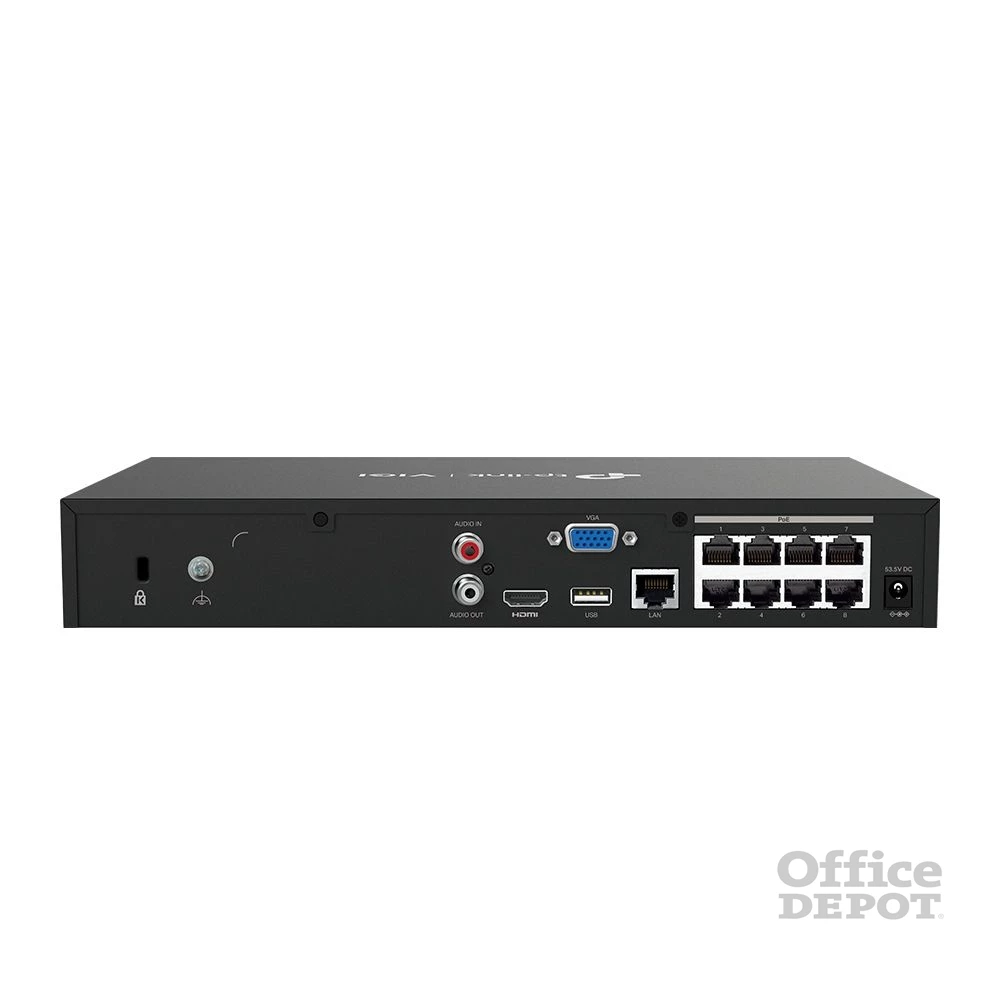 TP-Link VIGI NVR1008H-8P /8 csatorna/H265+/80Mbps rögzítés/1x SATA/8x PoE+ (53W) hálózati rögzítő (NVR)