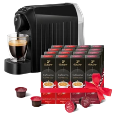 Tchibo Cafissimo Easy Black kapszulás kávéfőző +Caf. Espresso Elegant Aroma 8x10db + Caf. Espresso Intense Aroma 8x10db Tchibo Cafissimo Easy Black kapszulás kávéfőző +Caf. Espresso Elegant Aroma 8x10db + Caf. Espresso Intense Aroma 8x10db