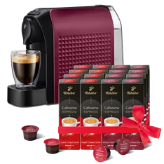 Tchibo Cafissimo Easy Dark Red kapszulás kávéfőző +Caf. Espresso Elegant Aroma 8x10db +Caf.Espresso Intense Aroma 8x10db Tchibo Cafissimo Easy Dark Red kapszulás kávéfőző +Caf. Espresso Elegant Aroma 8x10db +Caf.Espresso Intense Aroma 8x10db