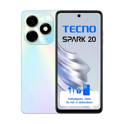 Tecno Spark 20 8/256GB DualSIM kártyafüggetlen okostelefon - Cyber White (Android) Tecno Spark 20 8/256GB DualSIM kártyafüggetlen okostelefon - Cyber White (Android)