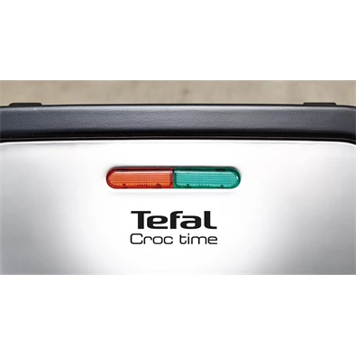Tefal SM193D34 Crock Time inox-fekete grill/panini - szendvicssütő Tefal SM193D34 Crock Time inox-fekete grill/panini - szendvicssütő