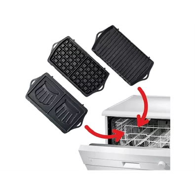Tefal SW614831 Breaktime 3in1 inox-fekete gorfi - grill/panini - szendvicssütő Tefal SW614831 Breaktime 3in1 inox-fekete gorfi - grill/panini - szendvicssütő