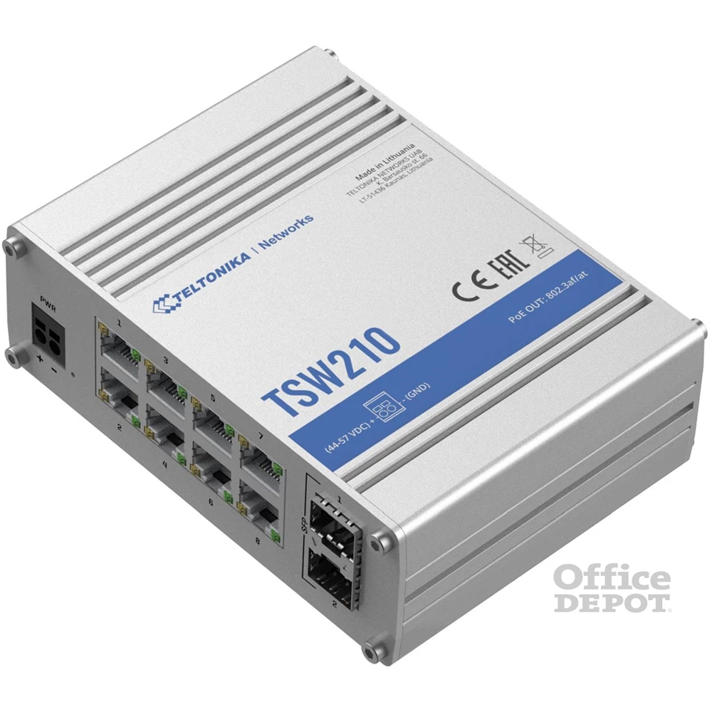 Teltonika TSW210 8x GbE LAN 2x SFP port nem menedzselhető switch