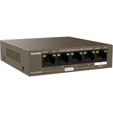 Tenda TEG1105PD 5port GbE LAN 4xPoE LAN port switch Tenda TEG1105PD 5port GbE LAN 4xPoE LAN port switch