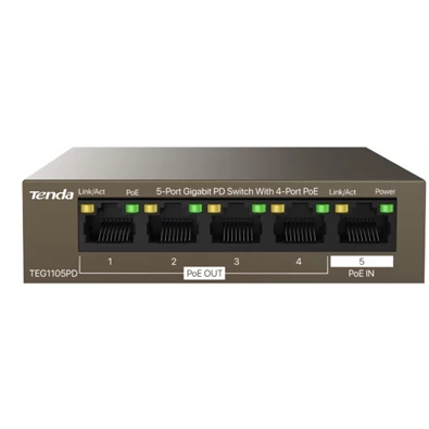 Tenda TEG1105PD 5port GbE LAN 4xPoE LAN port switch Tenda TEG1105PD 5port GbE LAN 4xPoE LAN port switch