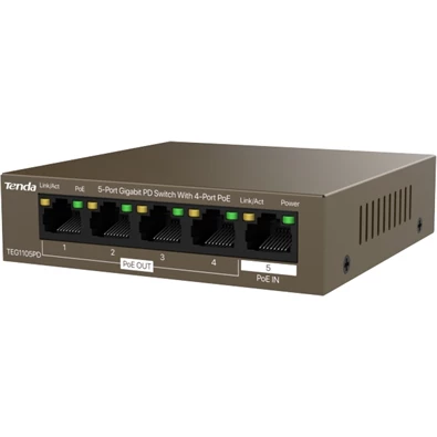 Tenda TEG1105PD 5port GbE LAN 4xPoE LAN port switch Tenda TEG1105PD 5port GbE LAN 4xPoE LAN port switch