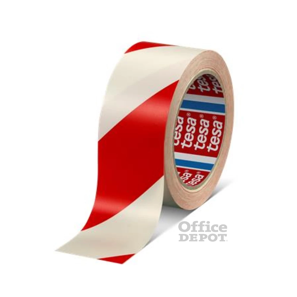 Tesa 60760 33mx50 mm piros/fehér padlójelölő szalag