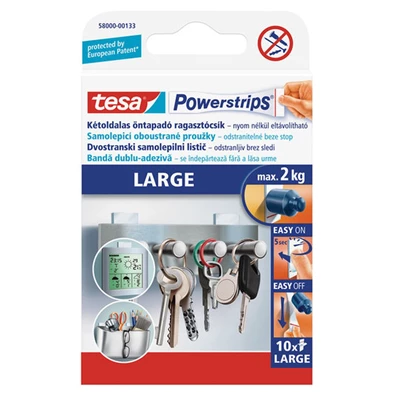 Tesa 58000 Powerstrips 50x20 mm 10 db kétoldalas ragasztócsík Tesa 58000 Powerstrips 50x20 mm 10 db kétoldalas ragasztócsík