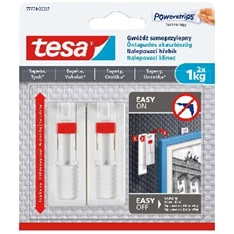 Tesa érzékeny felületekhez 2x1kg, állítható öntapadós akasztószög Tesa érzékeny felületekhez 2x1kg, állítható öntapadós akasztószög