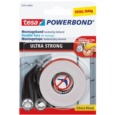 Tesa 55791 Extra Power 1,5mx19 mm erős kétoldalas ragasztószalag Tesa 55791 Extra Power 1,5mx19 mm erős kétoldalas ragasztószalag