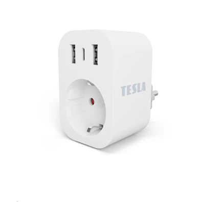 Tesla SP300-3USB 3 USB kimenettel; 2 USB-A, 1 USB-C; okos konnektor Tesla SP300-3USB 3 USB kimenettel; 2 USB-A, 1 USB-C; okos konnektor