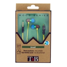 TnB ESWOODBR Wood Brazil mikrofonos-hangerőszabályzós fülhallgató