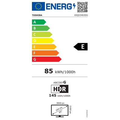 Toshiba 65" 65QV3463DG 4K UHD Smart QLED TV (Újracsomagolt)