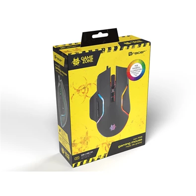 Tracer TRAMYS46768 Ash GameZone 2400 DPI RGB USB optikai vezetékes egér Tracer TRAMYS46768 Ash GameZone 2400 DPI RGB USB optikai vezetékes egér