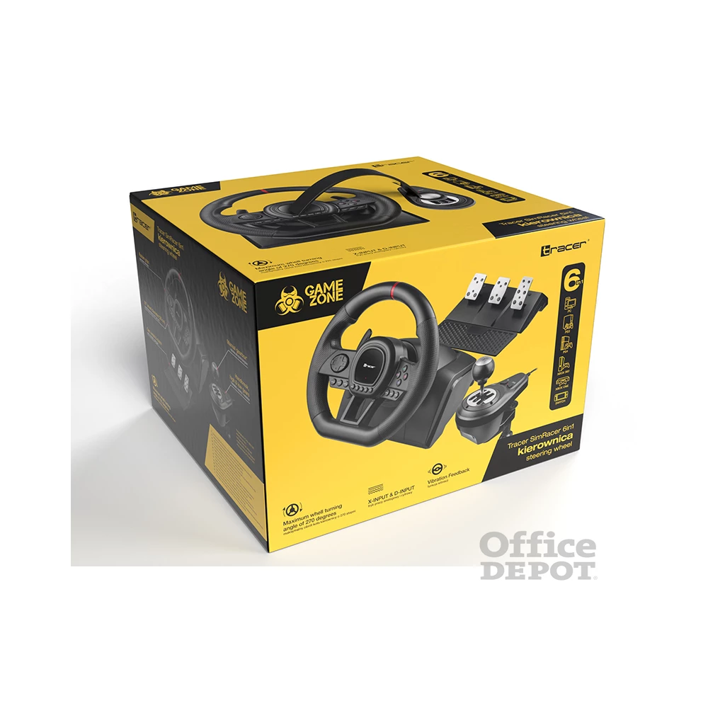 Tracer TRAJOY47345 SimRacer GameZone PS3/PS4/PC/Xbox 360/One/Series/Nintendo Switch 6in1 kormány + pedál + váltó