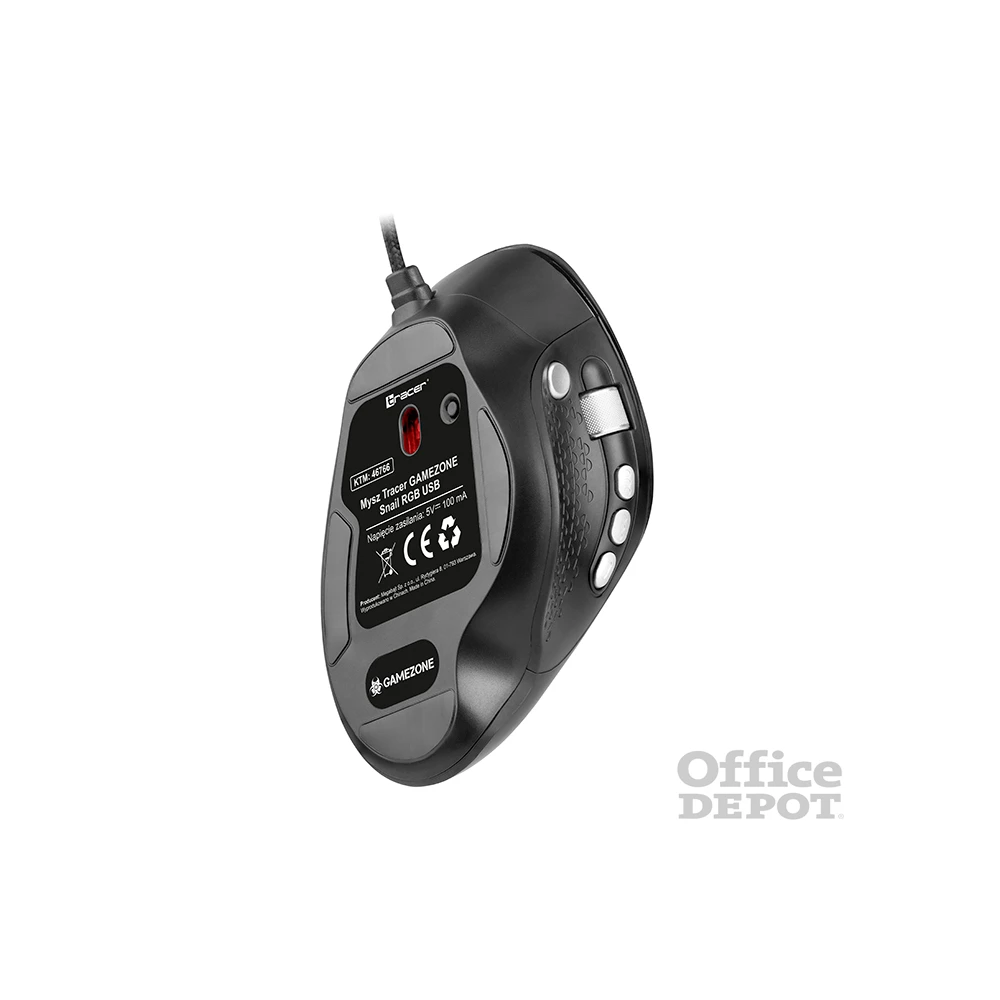 Tracer TRAMYS46766 Snail GameZone 6400 DPI RGB USB optikai fekete vezetékes egér