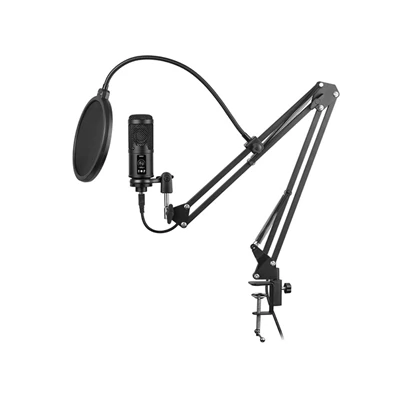 Tracer Studio Pro fekete kondenzációs mikrofon POP szűrővel Tracer Studio Pro fekete kondenzációs mikrofon POP szűrővel