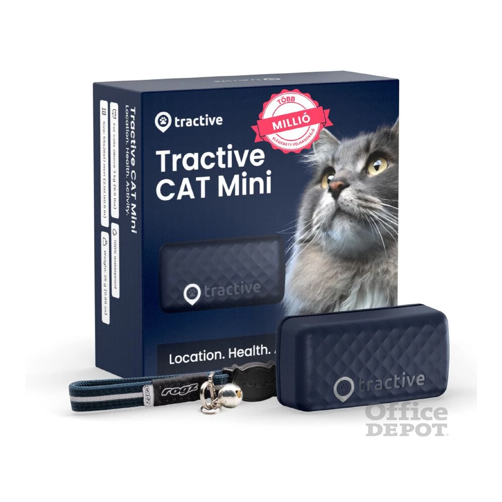 Tractive GPS CAT Mini kék macska GPS nyomkövető és tevékenységfigyelő