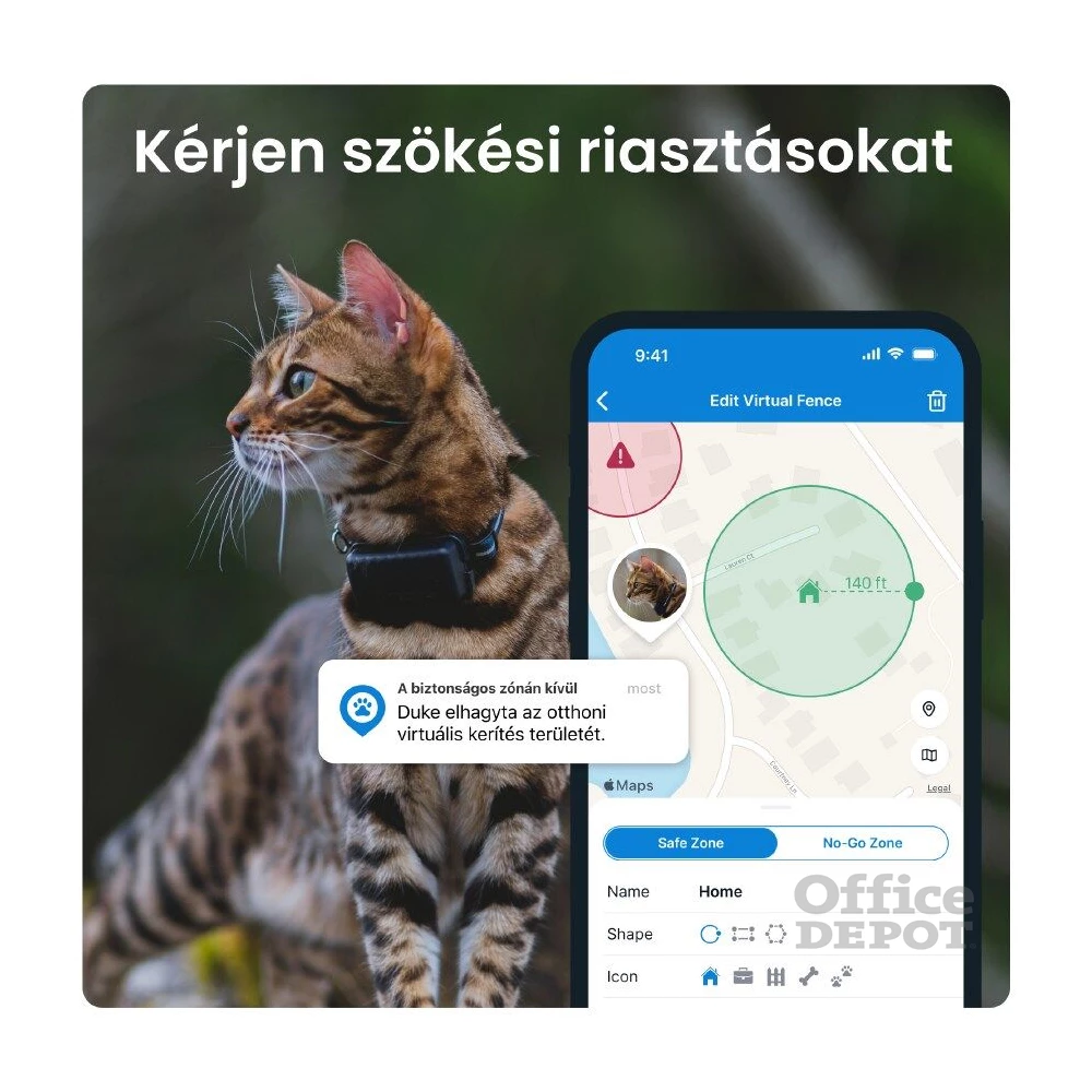 Tractive GPS CAT Mini kék macska GPS nyomkövető és tevékenységfigyelő