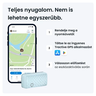 Tractive GPS CAT Mini menta macska GPS nyomkövető és tevékenységfigyelő Tractive GPS CAT Mini menta macska GPS nyomkövető és tevékenységfigyelő