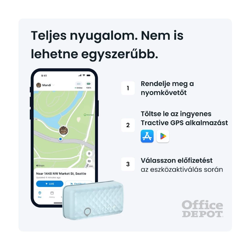 Tractive GPS CAT Mini menta macska GPS nyomkövető és tevékenységfigyelő