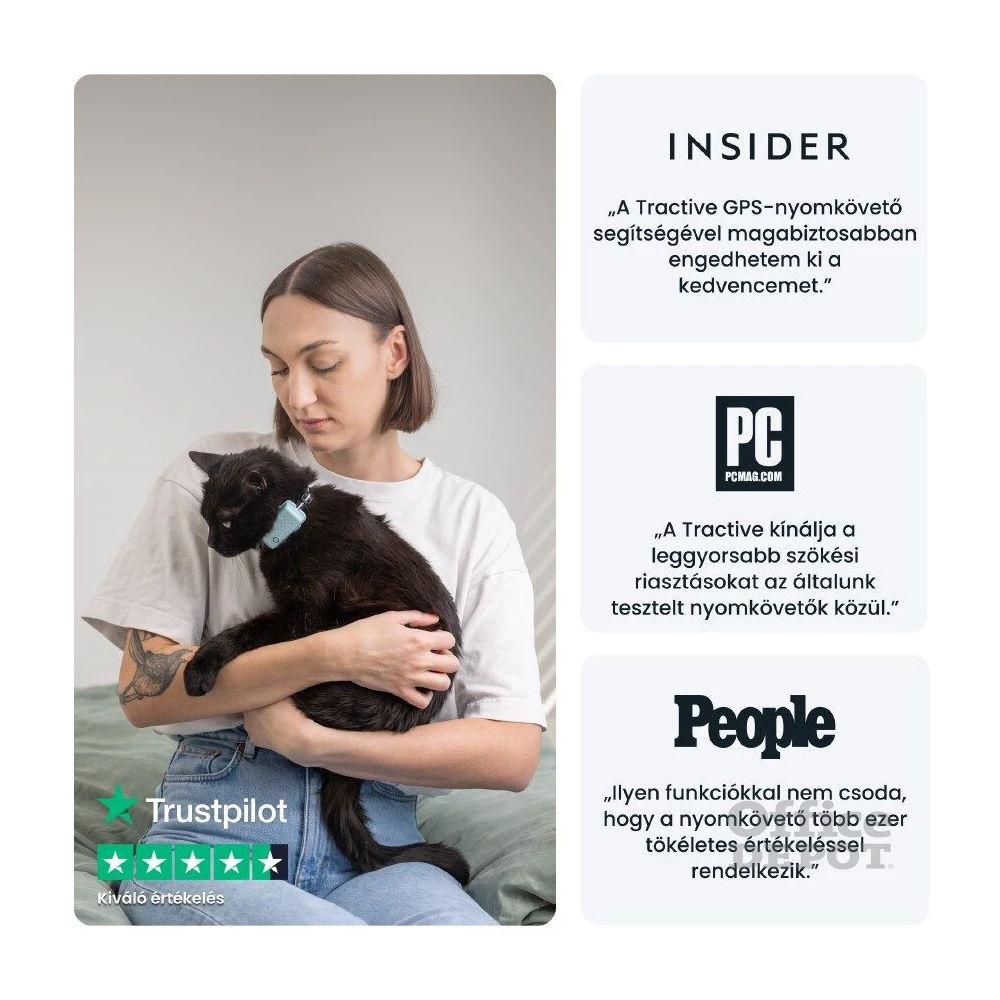 Tractive GPS CAT Mini menta macska GPS nyomkövető és tevékenységfigyelő