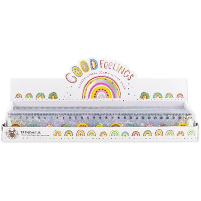 Trendhaus Good Feelings 30cm csillámos vonalzó Trendhaus Good Feelings 30cm csillámos vonalzó