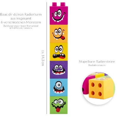 Trendhaus Little Monster 3db-os emeletes torony radír Trendhaus Little Monster 3db-os emeletes torony radír