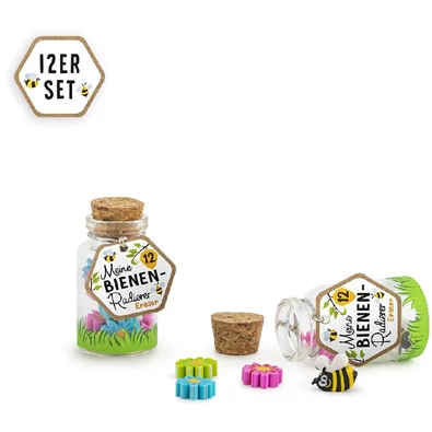Trendhaus Meine Bienenfreunde 12 db-os radír üvegben Trendhaus Meine Bienenfreunde 12 db-os radír üvegben