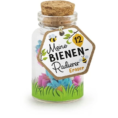 Trendhaus Meine Bienenfreunde 12 db-os radír üvegben Trendhaus Meine Bienenfreunde 12 db-os radír üvegben