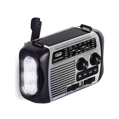 Trevi RA 7F30 BT FM/USB/microSD/Bluetooth napelemes,lámpás,dinamós szürke rádió Trevi RA 7F30 BT FM/USB/microSD/Bluetooth napelemes,lámpás,dinamós szürke rádió