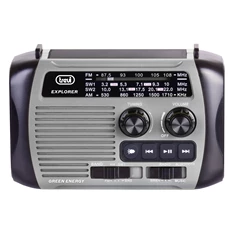 Trevi RA 7F30 BT FM/USB/microSD/Bluetooth napelemes,lámpás,dinamós szürke rádió Trevi RA 7F30 BT FM/USB/microSD/Bluetooth napelemes,lámpás,dinamós szürke rádió