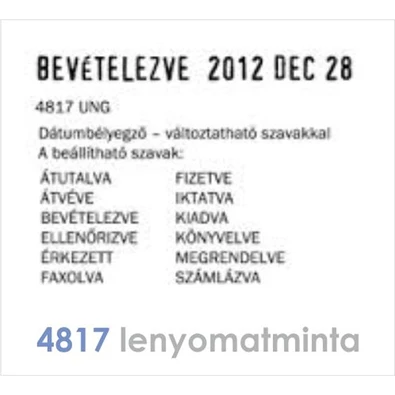 Trodat 4817 állítható magyar szöveggel dátumbélyegző Trodat 4817 állítható magyar szöveggel dátumbélyegző