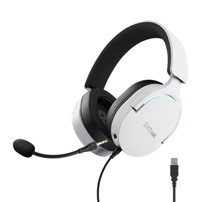 TRUST 25302 GXT 490W Fayzo 7.1 USB vezetékes fehér gamer headset