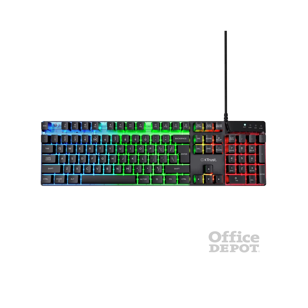 Trust GXT 835 Azor HUN vezetékes fekete gamer billentyűzet