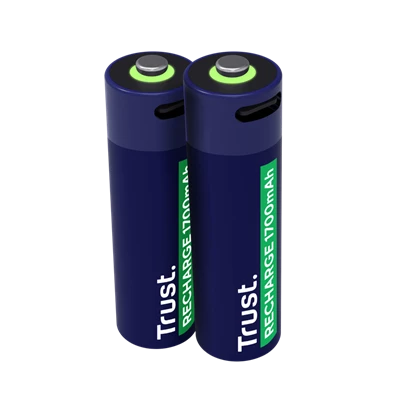 Trust újratölthető AA elem USB-C csatlakozással 2db Trust újratölthető AA elem USB-C csatlakozással 2db