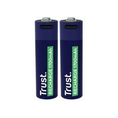 Trust újratölthető AA elem USB-C csatlakozással 2db Trust újratölthető AA elem USB-C csatlakozással 2db