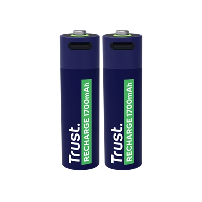 Trust újratölthető AA elem USB-C csatlakozással 2db Trust újratölthető AA elem USB-C csatlakozással 2db