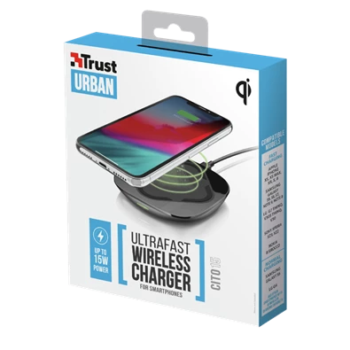 Trust Cito15 QI 7.5/10/15W wireless fekete töltő Trust Cito15 QI 7.5/10/15W wireless fekete töltő