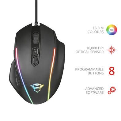 Trust GXT 165 Celox RGB fekete gamer egér Trust GXT 165 Celox RGB fekete gamer egér
