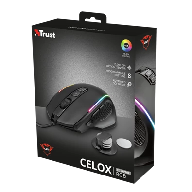 Trust GXT 165 Celox RGB fekete gamer egér Trust GXT 165 Celox RGB fekete gamer egér