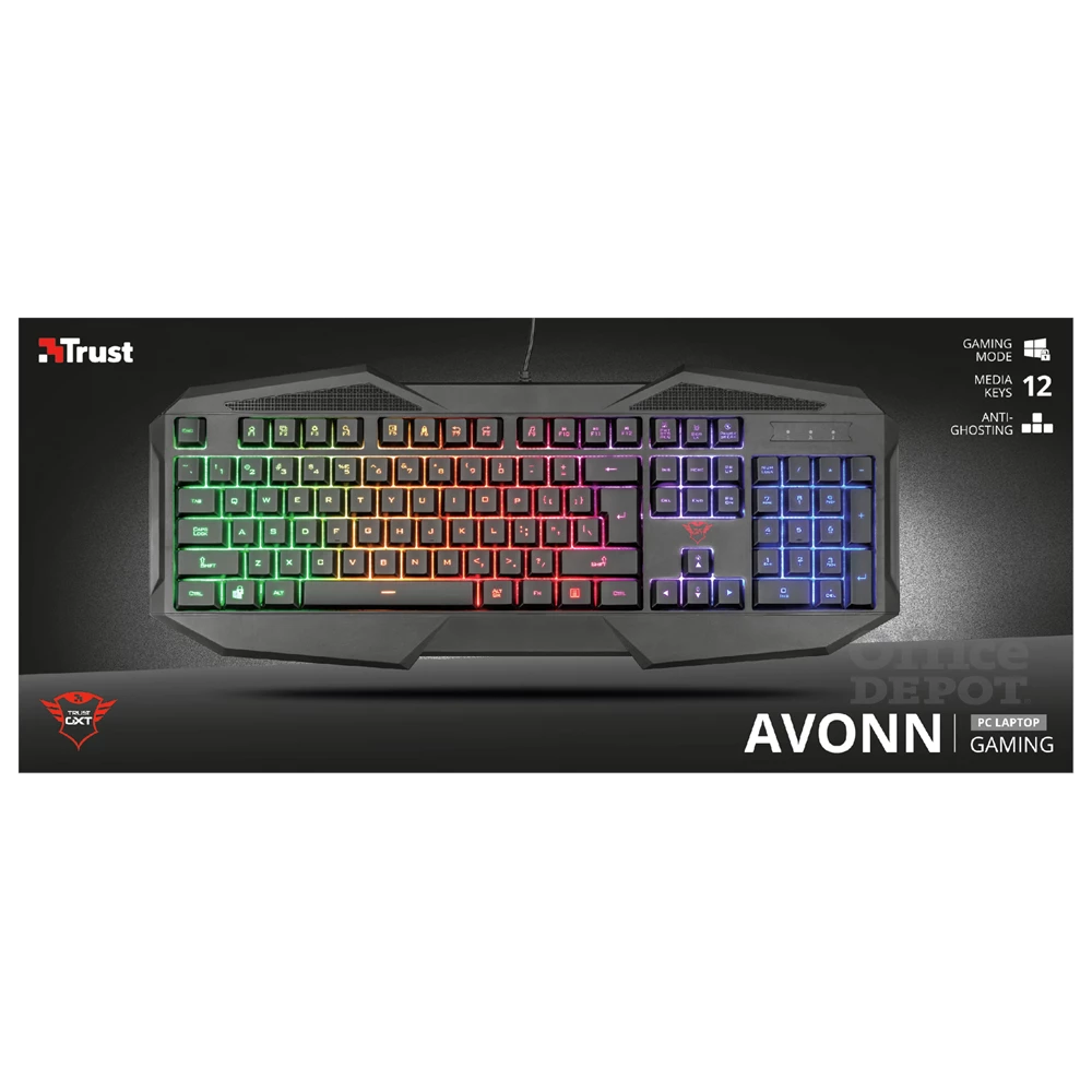 Trust GXT 830-RW Avonn HUN USB fekete gamer billentyűzet