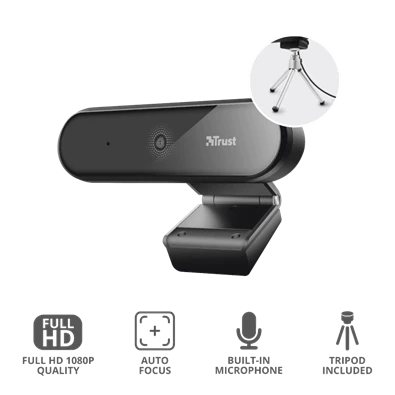 Trust Tyro FullHD mikrofonos fekete webkamera Trust Tyro FullHD mikrofonos fekete webkamera