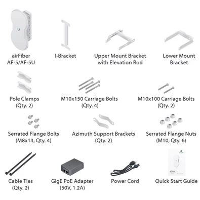 Ubiquiti AF-5 AirFiber 1Gbps+ Duplex Pont-Pont Gigabit Radio Ubiquiti AF-5 AirFiber 1Gbps+ Duplex Pont-Pont Gigabit Radio
