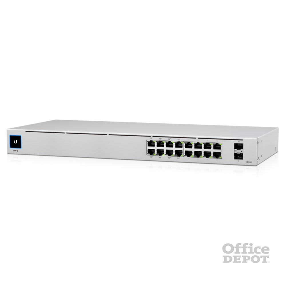 Ubiquiti UniFi USW-16-POE Gen2 16port GbE LAN 8x PoE+ 2xGbE SFP port L2 menedzselhető switch