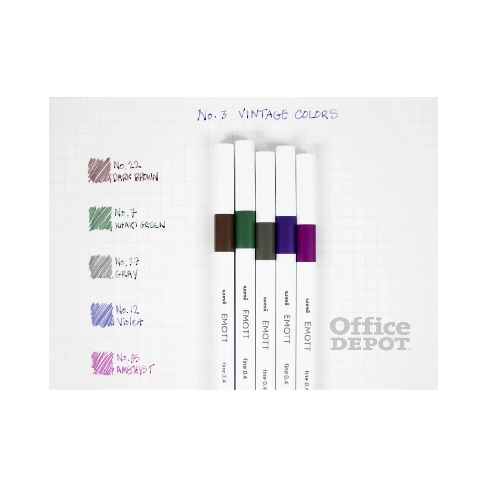 Uni Emott No.3 Vintage Colors 5db-os vegyes színű tűfilc készlet