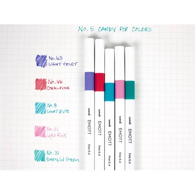 Uni Emott No.5 Candy Pop Colors 5db-os vegyes színű tűfilc készlet
