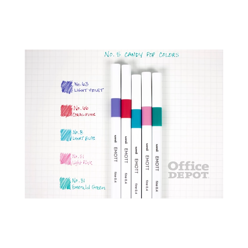 Uni Emott No.5 Candy Pop Colors 5db-os vegyes színű tűfilc készlet