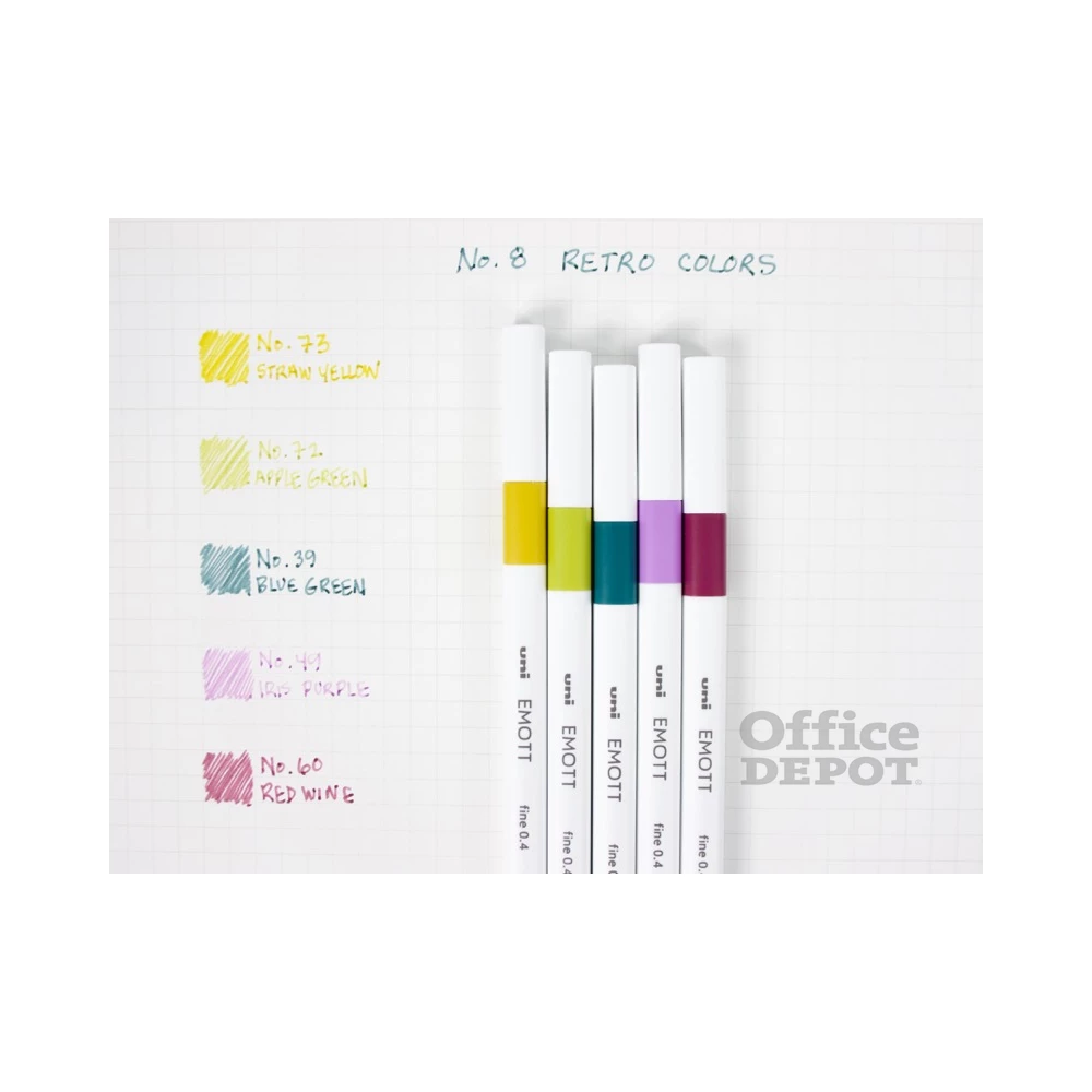 Uni Emott No.8 Retro Colors 5db-os vegyes színű tűfilc készlet