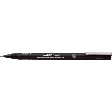 Uni PIN vágott hegyű 1 mm fekete rajzmarker Uni PIN vágott hegyű 1 mm fekete rajzmarker